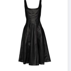 STAUD Wells Dress Faux Leather